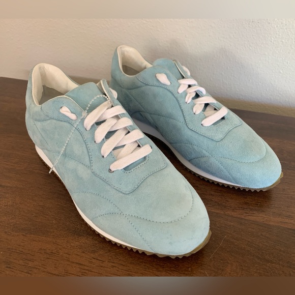 Sam Edelman Reve Women’s Trace Sea Blue Suede Running Sneaker 6 - leather - Picture 2 of 9